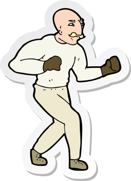 Bir insan tarafından çizilmiş bir Viktorya Boksörünün çıkartması.