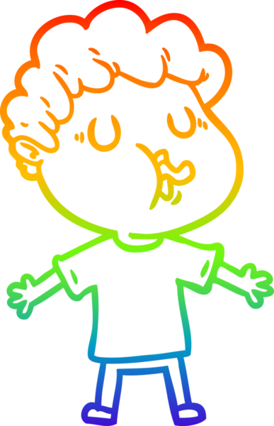 Gökkuşağı gradyan çizimi bir insan tarafından çizilmiş bir çizgi film karakteri.