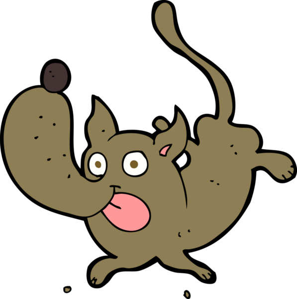 Bir insan tarafından çizilmiş komik bir köpek.