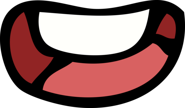 Bir insan tarafından çizilmiş mutlu bir ağız.