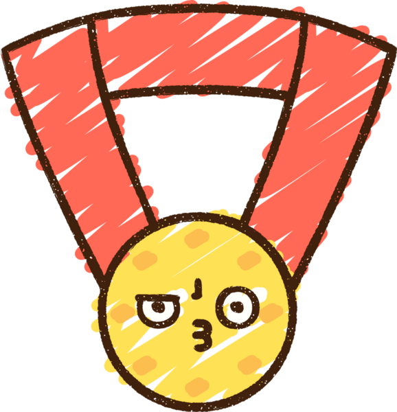 Bir insan tarafından çizilen Altın Madalya Tebeşiri