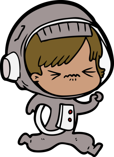 Bir insan tarafından çizilmiş astronot kadın.