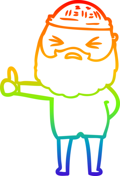 Bir insan tarafından çizilmiş sakallı bir karikatür çizimi.