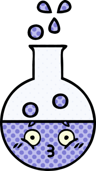 Bir insan tarafından çizilmiş bir test tüpünün çizgi romanı.