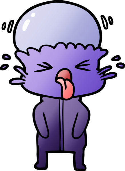 Bir insan tarafından çizilmiş garip bir uzaylı çizgi filmi.