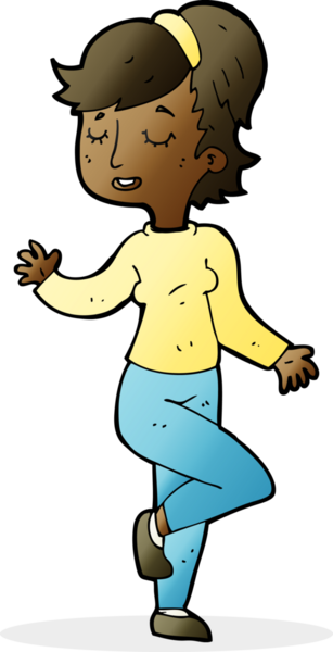 Bir insan tarafından çizilmiş çizgi film dansçısı kadın.