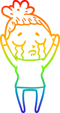 Bir insan tarafından çizilmiş ağlayan bir karikatür çizimi.