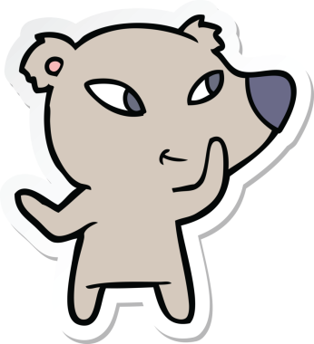 Bir insan tarafından çizilmiş şirin bir ayının çıkartması.