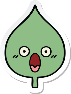 Bir insan tarafından çizilmiş sevimli bir çizgi film yaprağının çıkartması.