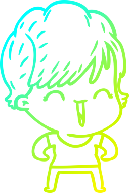 Bir insan tarafından çizilmiş gülen bir karikatür çizimi.