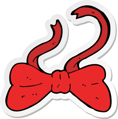 Bir insan tarafından çizilmiş karikatür papyonunun çıkartması.