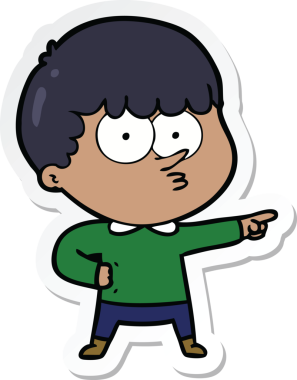 Bir insan tarafından çizilmiş çizgi film karakteri.