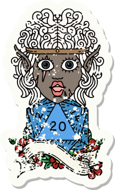 Retro Dövme Tarzı Bir insan tarafından çizilmiş 20 zarlı barbar karakter