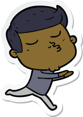 Bir insan tarafından çizilmiş bir çizgi film modelinin çıkartması.