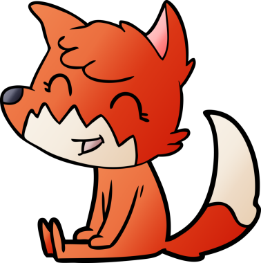 Bir insan tarafından çizilmiş mutlu çizgi film tilkisi.