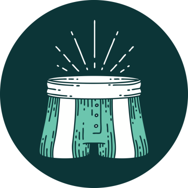 Bir insan tarafından çizilmiş dövme tarzı şort ikonu