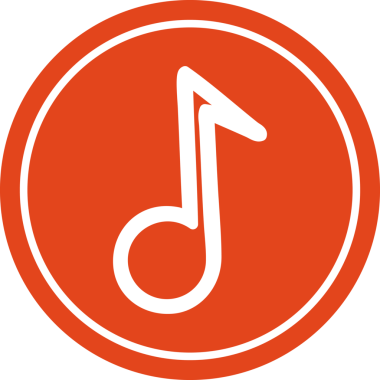 bir insan tarafından çizilmiş müzik notası dairesel simgesi