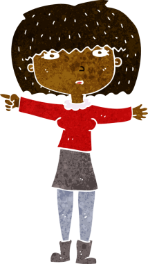 Çizgi film kızı bir insan tarafından çizilmiş