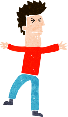 Çizgi film bir insan tarafından çizilmiş stresli adam