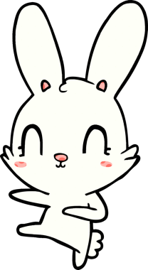 Bir insan tarafından çizilmiş sevimli çizgi film tavşanı