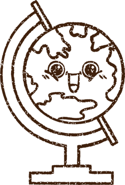 Bir insan tarafından çizilen Dünya Kömürü Çizimi