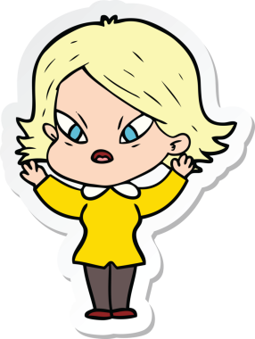 Bir insan tarafından çizilmiş bir karikatür çıkartması.