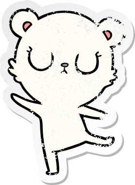 Bir insan tarafından çizilmiş barışçıl bir kutup ayısının sıkıntılı çıkartması.