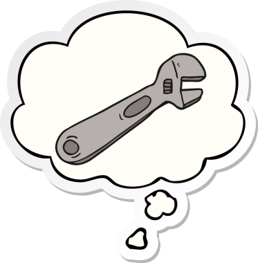 Düşünce baloncuklu çizgi film anahtarı insan tarafından çizilmiş bir çıkartma gibi.