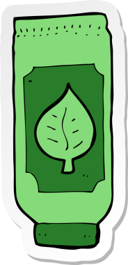 Bir insan tarafından çizilmiş bitkisel bir karikatür çıkartması.