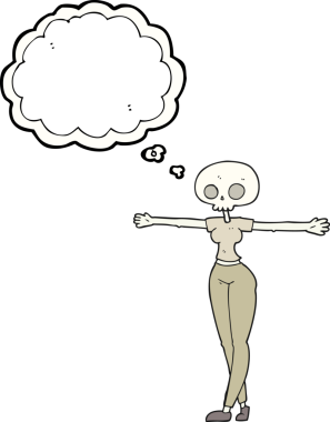 Bir insan tarafından çizilmiş serbest çizim baloncuklu zombi kadın.