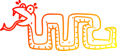 İnsan tarafından çizilmiş bir çizgi film çizimi. Şaşırtıcı bir yılan.