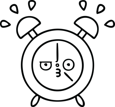 Bir insan tarafından çizilmiş bir alarm saati çizimi