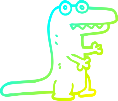 Bir insan tarafından çizilmiş bir timsah çizgi çizimi.