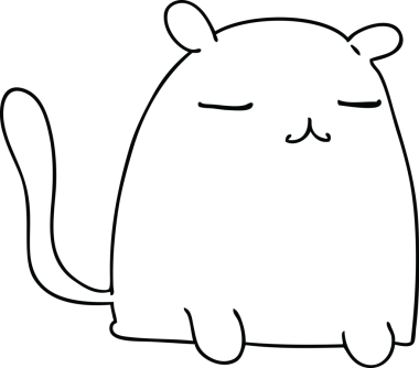 Bir insan tarafından çizilmiş garip çizgi film kedisi.