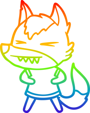 Bir insan tarafından çizilmiş kızgın bir kurt çizgi çizimi.