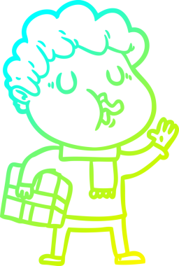 Bir insan tarafından çizilmiş bir çizgi film karakterinin çizimi.