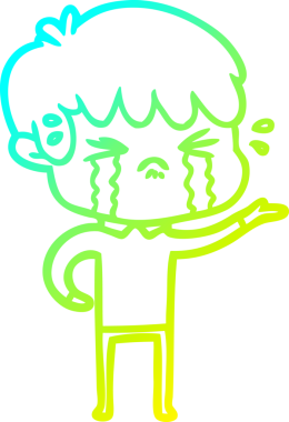 Bir insan tarafından çizilmiş ağlayan çizgi film çocuğu çizimi.