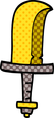 Bir insan tarafından çizilmiş altın kılıç.