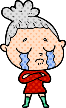 Bir insan tarafından çizilmiş ağlayan kadın çizgi filmi.