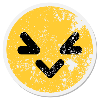 Bir insan tarafından çizilmiş sinirli kuş surat çemberi.