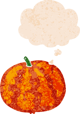 Düşünce baloncuklu karpuz grunge sıkıntılı retro desen bir insan tarafından çizilmiş