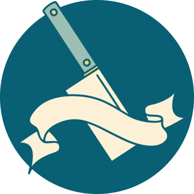 Bir insan tarafından çizilmiş et satırı pankartıyla dövme biçimi simgesi