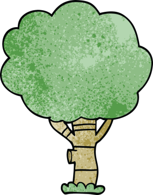 Bir insan tarafından çizilmiş karalama ağacı.