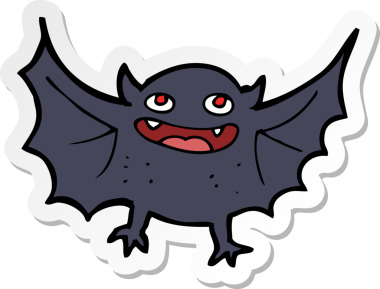 Bir insan tarafından çizilmiş bir vampir yarasanın çıkartması.