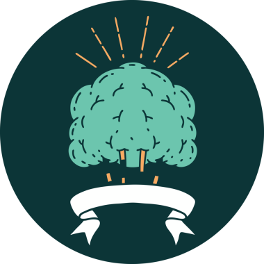 Bir insan tarafından çizilmiş dövme tarzı bir ağacın simgesi