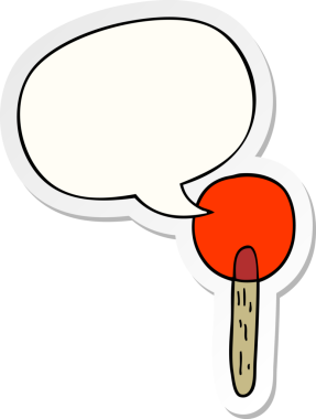 bir insan tarafından çizilmiş konuşma balonu çıkartmalı çizgi film şekeri lolipopu