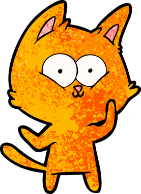 Bir insan tarafından çizilmiş çizgi film kedisi.