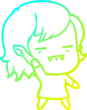 Bir insan tarafından çizilmiş bir ölümsüz vampir kız çizgi filmi.