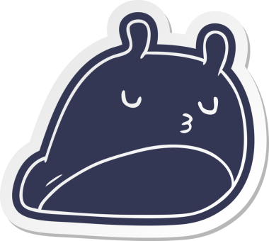 Çizgi film etiketi kawaii Bir insan tarafından çizilmiş şişman sümüklü böcek