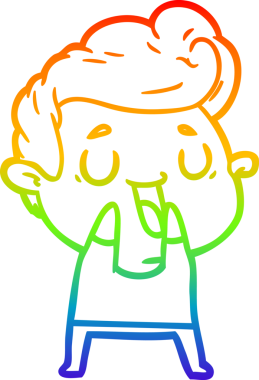 gökkuşağı gradyanı çizimi bir insan tarafından çizilmiş mutlu bir çizgi film adamı